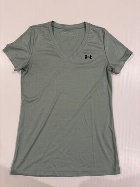 Under Armour Tech V-Neck Performance Tee Sage Green Women’s Size XS